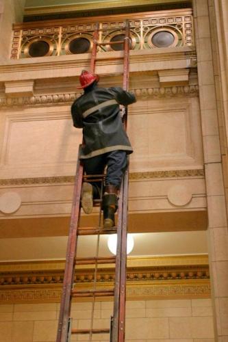 Firefighter on Ladder
